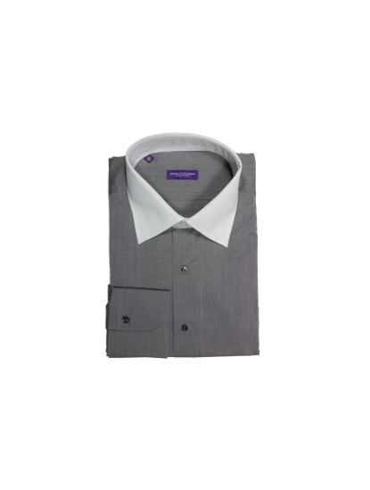 Patrick Hellmann CollectionGrey Shirt With White Collar image563